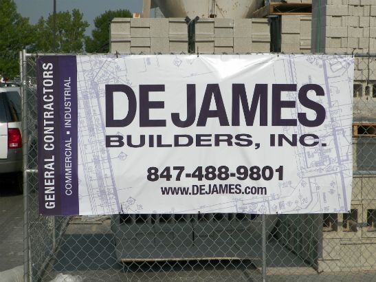DeJames Builders Inc.  Full color temporary construction site banner.
